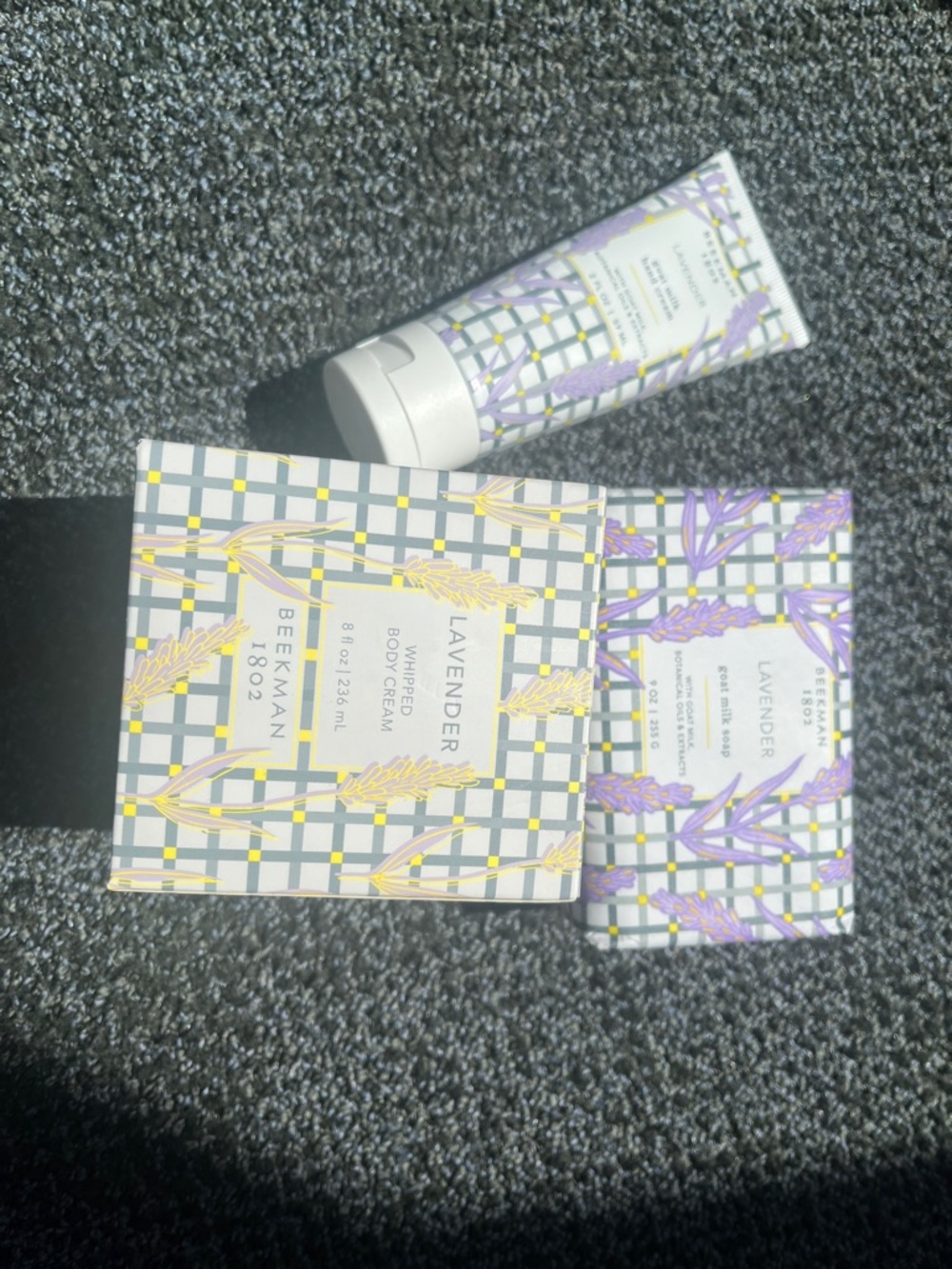 Beekman 1802 Lavender Whipped Goat Milk Body Cream, Bar Soap & hand cream